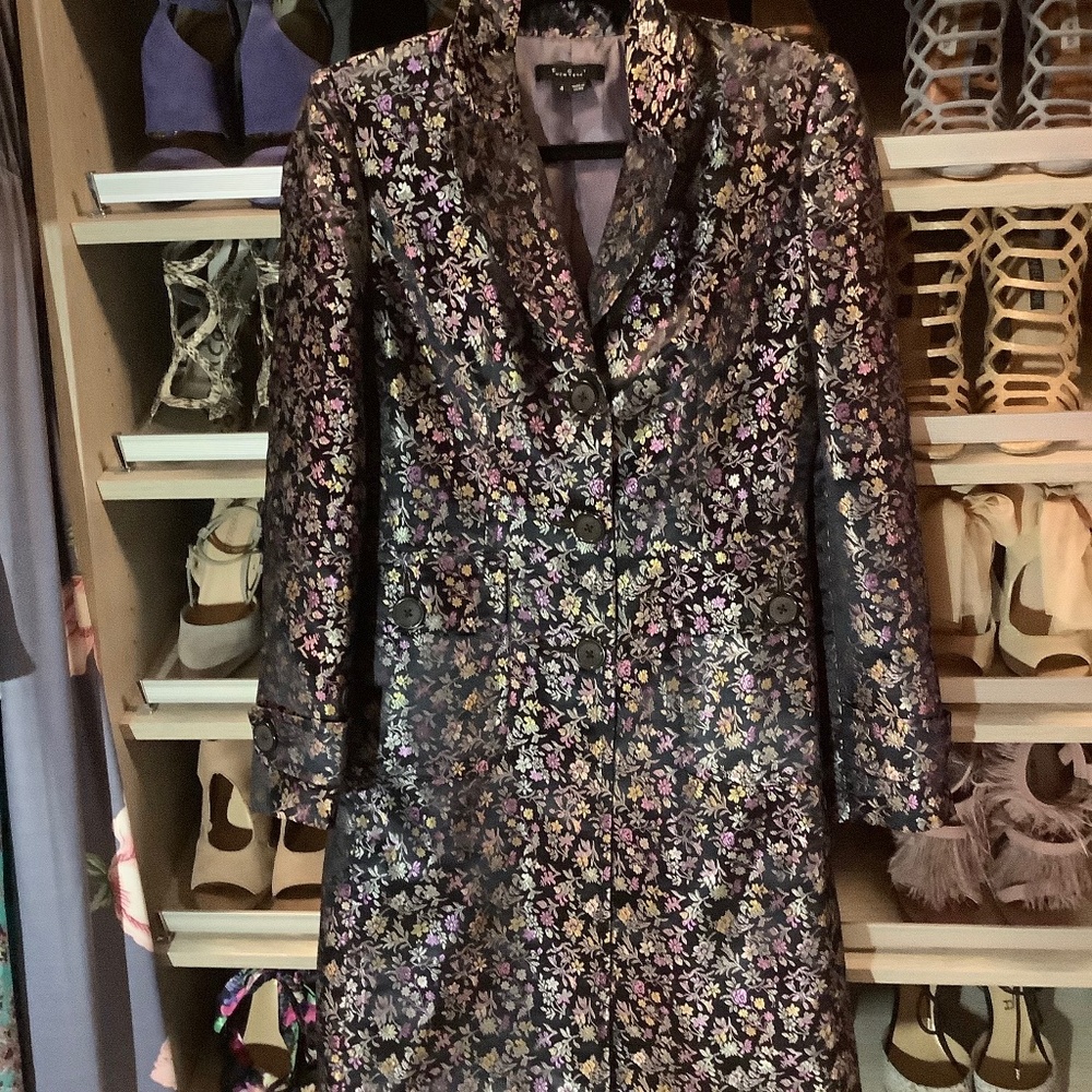 Long Floral Embroidered Jacket Petite